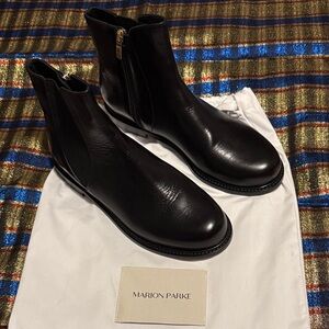 Marion Parke Black Leather Ankle Booties